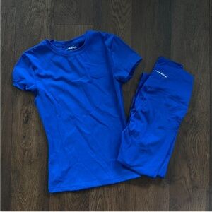 Adanola Ultimate Cobalt Blue Top Leggings Workout Set